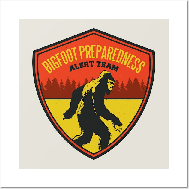 Bigfoot preparedness alert team Wall Art by GoshaDron